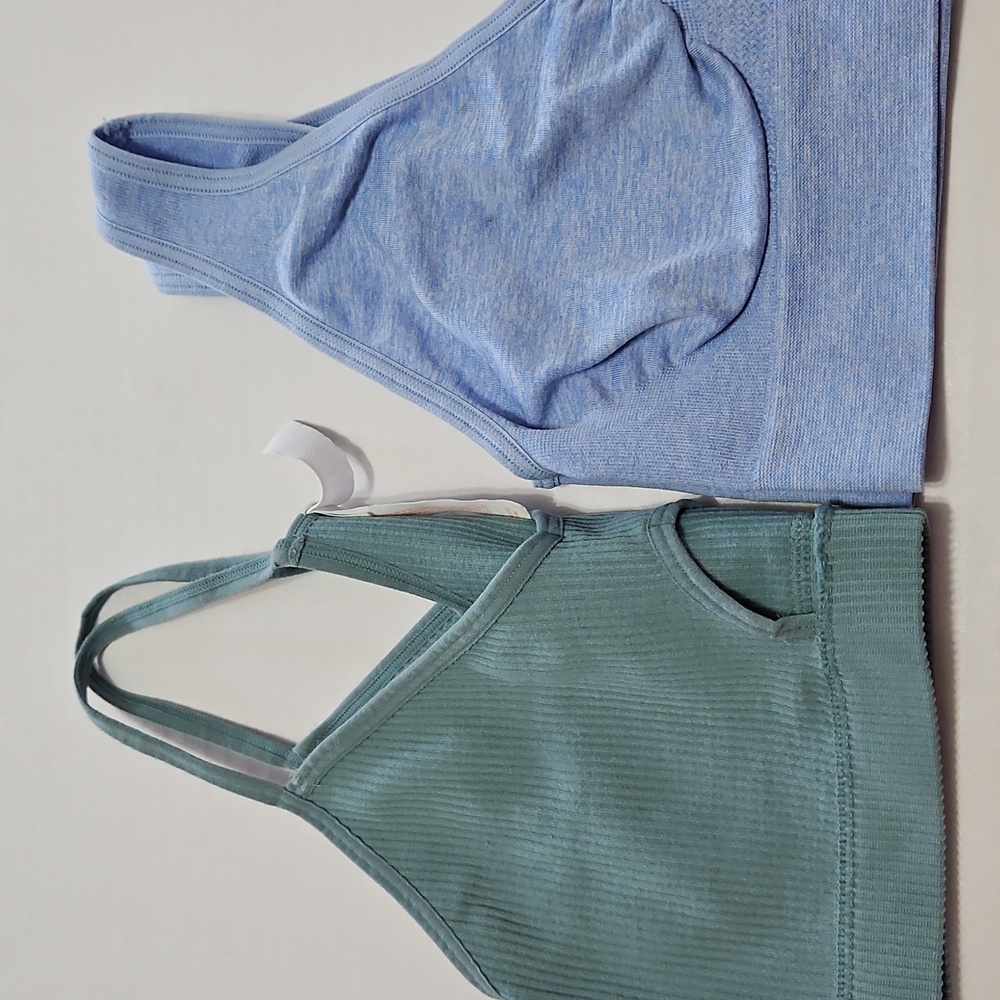Colsie Ribbed Green and Soft Blue Bralettes Youth Size M - Picture 6 of 7